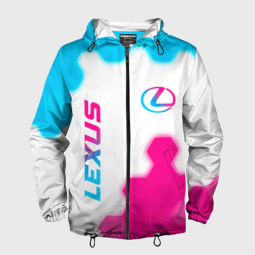 Мужская ветровка Lexus neon gradient style: надпись, символ / 3D-Черный – фото 1