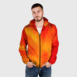 Ветровка с капюшоном мужская Фантазия в красном и желтом, цвет: 3D-черный — фото 2