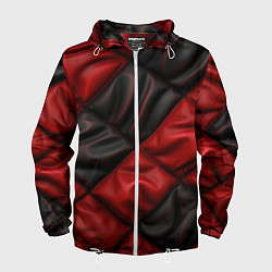 Ветровка с капюшоном мужская Red black luxury, цвет: 3D-белый