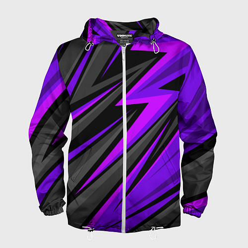 Мужская ветровка Спорт униформа - пурпурный / 3D-Белый – фото 1