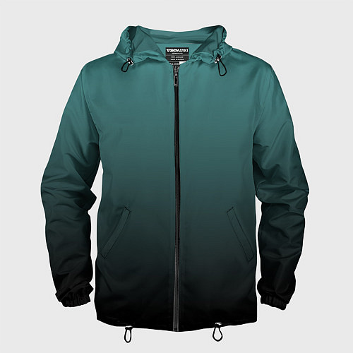 Мужская ветровка Градиент зелено-черный / 3D-Черный – фото 1