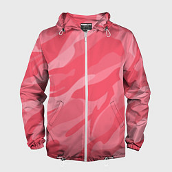 Ветровка с капюшоном мужская Pink military, цвет: 3D-белый