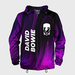 Ветровка с капюшоном мужская David Bowie violet plasma, цвет: 3D-черный