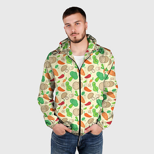 Мужская ветровка Овощной рецепт / 3D-Черный – фото 3