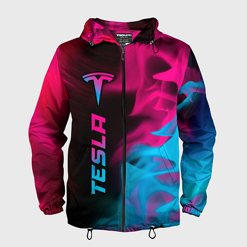 Мужская ветровка Tesla - neon gradient: по-вертикали / 3D-Черный – фото 1