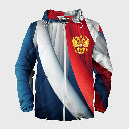 Мужская ветровка Герб России абстракция / 3D-Белый – фото 1