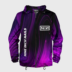 Ветровка с капюшоном мужская Nine Inch Nails violet plasma, цвет: 3D-черный