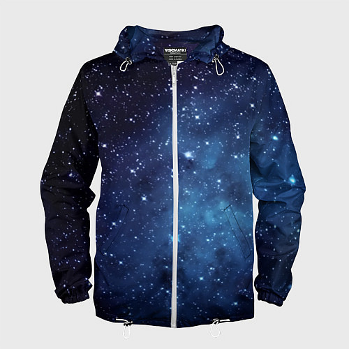 Мужская ветровка Звездное небо - нейросеть / 3D-Белый – фото 1