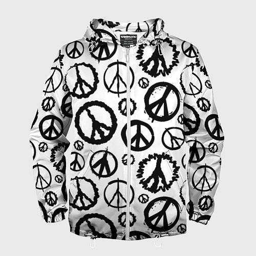 Мужская ветровка Many peace logo / 3D-Белый – фото 1