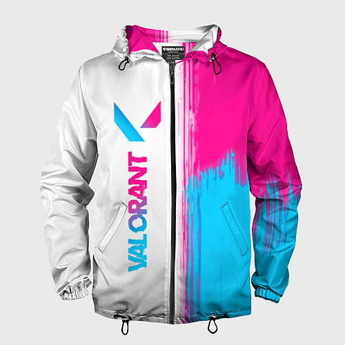 Мужская ветровка Valorant neon gradient style: по-вертикали / 3D-Черный – фото 1