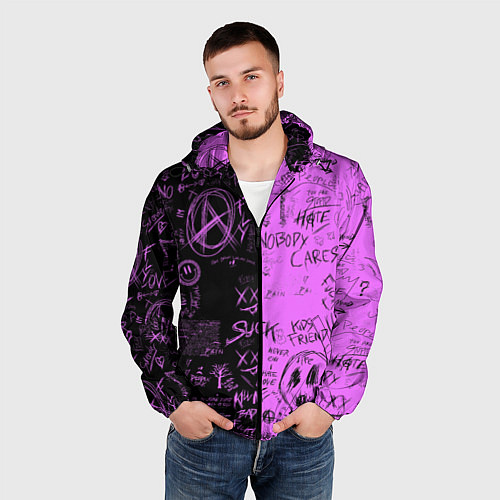 Мужская ветровка Dead inside purple black / 3D-Черный – фото 3