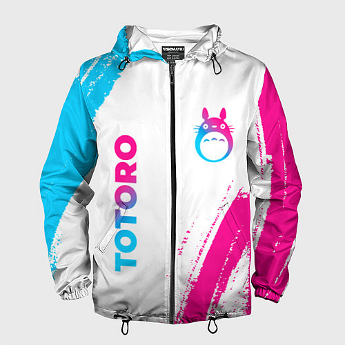 Мужская ветровка Totoro neon gradient style: надпись, символ / 3D-Черный – фото 1