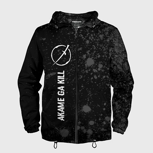 Мужская ветровка Akame ga Kill glitch на темном фоне: по-вертикали / 3D-Черный – фото 1