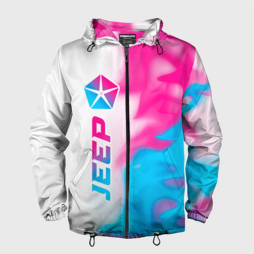 Мужская ветровка Jeep neon gradient style: по-вертикали / 3D-Черный – фото 1