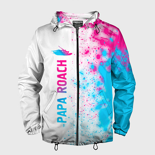 Мужская ветровка Papa Roach neon gradient style: по-вертикали / 3D-Черный – фото 1