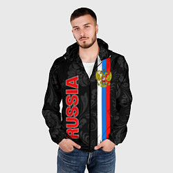 Ветровка с капюшоном мужская Russia black style, цвет: 3D-черный — фото 2