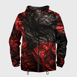 Ветровка с капюшоном мужская Black red texture, цвет: 3D-черный