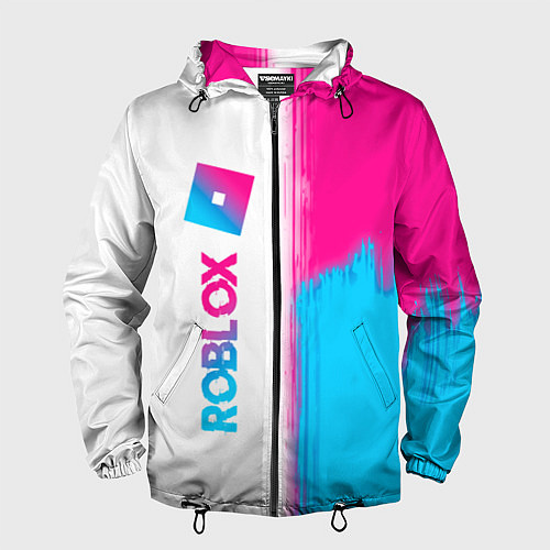 Мужская ветровка Roblox neon gradient style: по-вертикали / 3D-Черный – фото 1