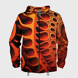 Мужская ветровка Объемная оранжевая абстракция