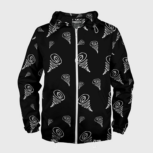 Мужская ветровка Каракули сплошной креатив / 3D-Белый – фото 1