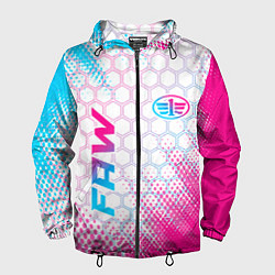 Мужская ветровка FAW neon gradient style: надпись, символ