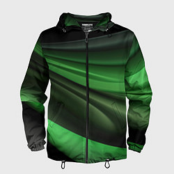 Ветровка с капюшоном мужская Темная зеленая текстура, цвет: 3D-черный