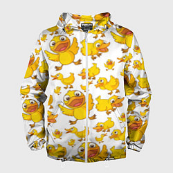 Ветровка с капюшоном мужская Yellow ducklings, цвет: 3D-белый