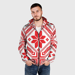 Ветровка с капюшоном мужская Национальный, цвет: 3D-черный — фото 2