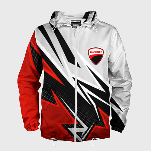 Мужская ветровка Ducati - белый и красный / 3D-Белый – фото 1