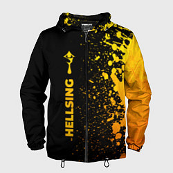 Ветровка с капюшоном мужская Hellsing - gold gradient: по-вертикали, цвет: 3D-черный