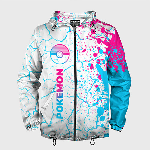 Мужская ветровка Pokemon neon gradient style: по-вертикали / 3D-Черный – фото 1