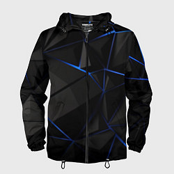 Ветровка с капюшоном мужская Black blue style, цвет: 3D-черный