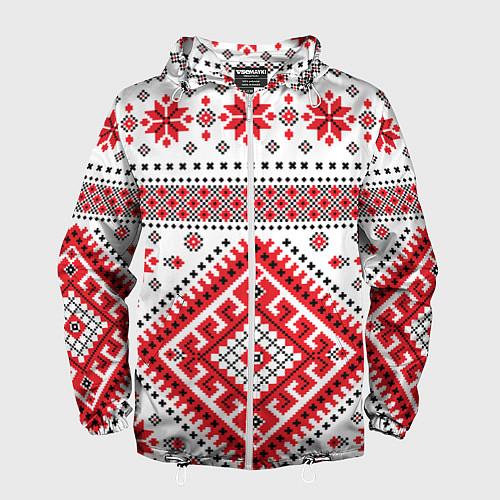 Мужская ветровка Удмуртская роспись / 3D-Белый – фото 1