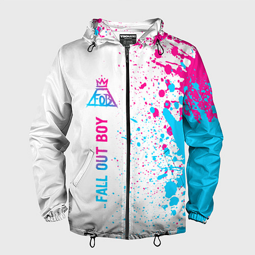 Мужская ветровка Fall Out Boy neon gradient style: по-вертикали / 3D-Черный – фото 1