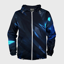 Ветровка с капюшоном мужская Синяя безгранность, цвет: 3D-белый