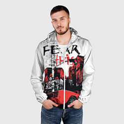 Ветровка с капюшоном мужская Fear This, цвет: 3D-белый — фото 2