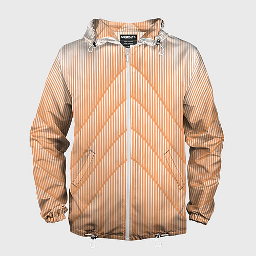 Мужская ветровка Полосатый оранжевый градиент / 3D-Белый – фото 1
