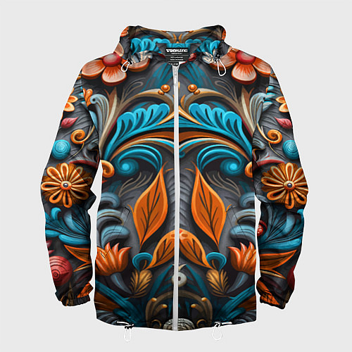 Мужская ветровка Mirrow floral pattern - art - vogue / 3D-Белый – фото 1