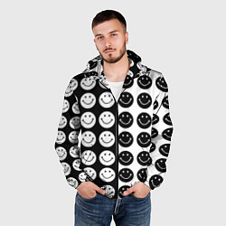 Ветровка с капюшоном мужская Smiley black and white, цвет: 3D-черный — фото 2