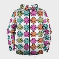 Ветровка с капюшоном мужская Smiley face, цвет: 3D-черный