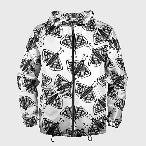 Мужская ветровка Butterflies - gothic pattern / 3D-Черный – фото 1