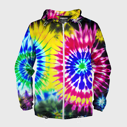 Мужская ветровка Colorful floral composition - tie-dye / 3D-Белый – фото 1