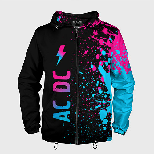 Мужская ветровка AC DC - neon gradient по-вертикали / 3D-Черный – фото 1