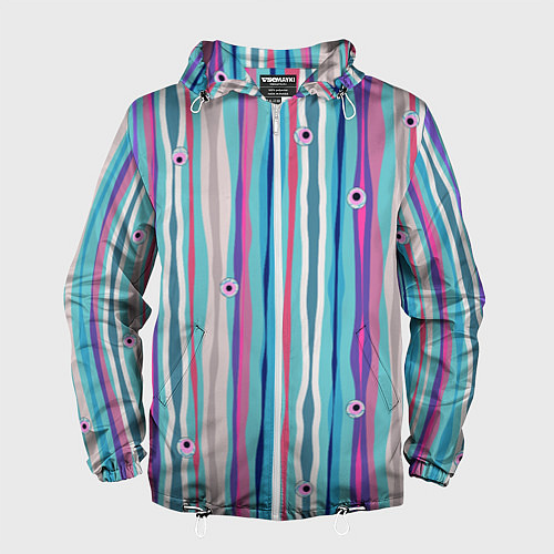 Мужская ветровка Глазные яблоки / 3D-Белый – фото 1