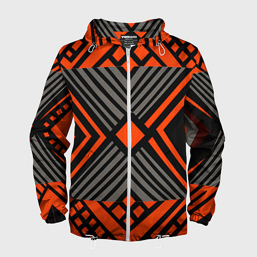 Мужская ветровка Узор в этническом стиле племени масаев / 3D-Белый – фото 1