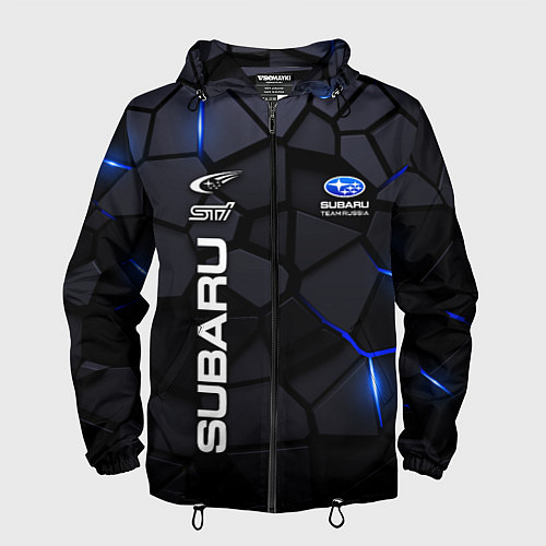 Мужская ветровка Subaru - плиты с эффектом свечения / 3D-Черный – фото 1