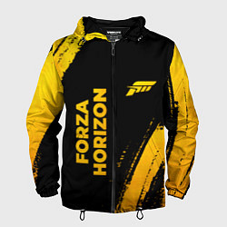 Ветровка с капюшоном мужская Forza Horizon - gold gradient вертикально, цвет: 3D-черный