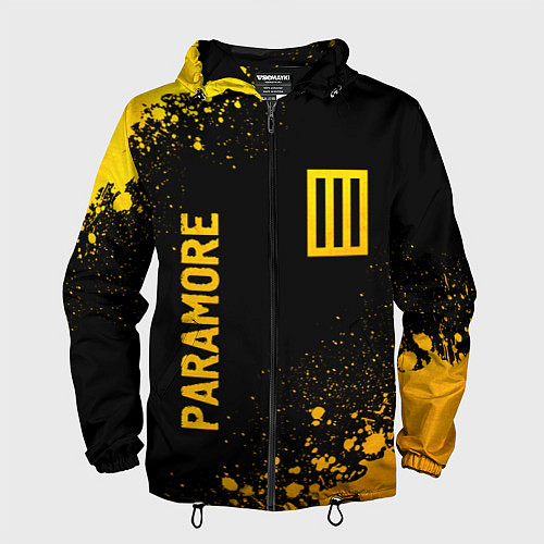 Мужская ветровка Paramore - gold gradient вертикально / 3D-Черный – фото 1