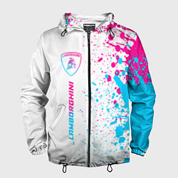 Мужская ветровка Lamborghini neon gradient style по-вертикали