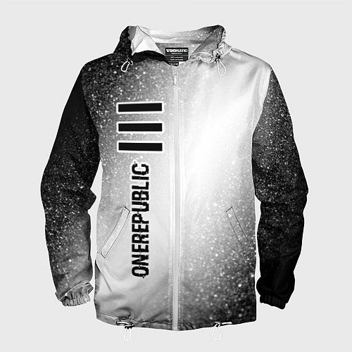 Мужская ветровка OneRepublic glitch на светлом фоне по-вертикали / 3D-Белый – фото 1